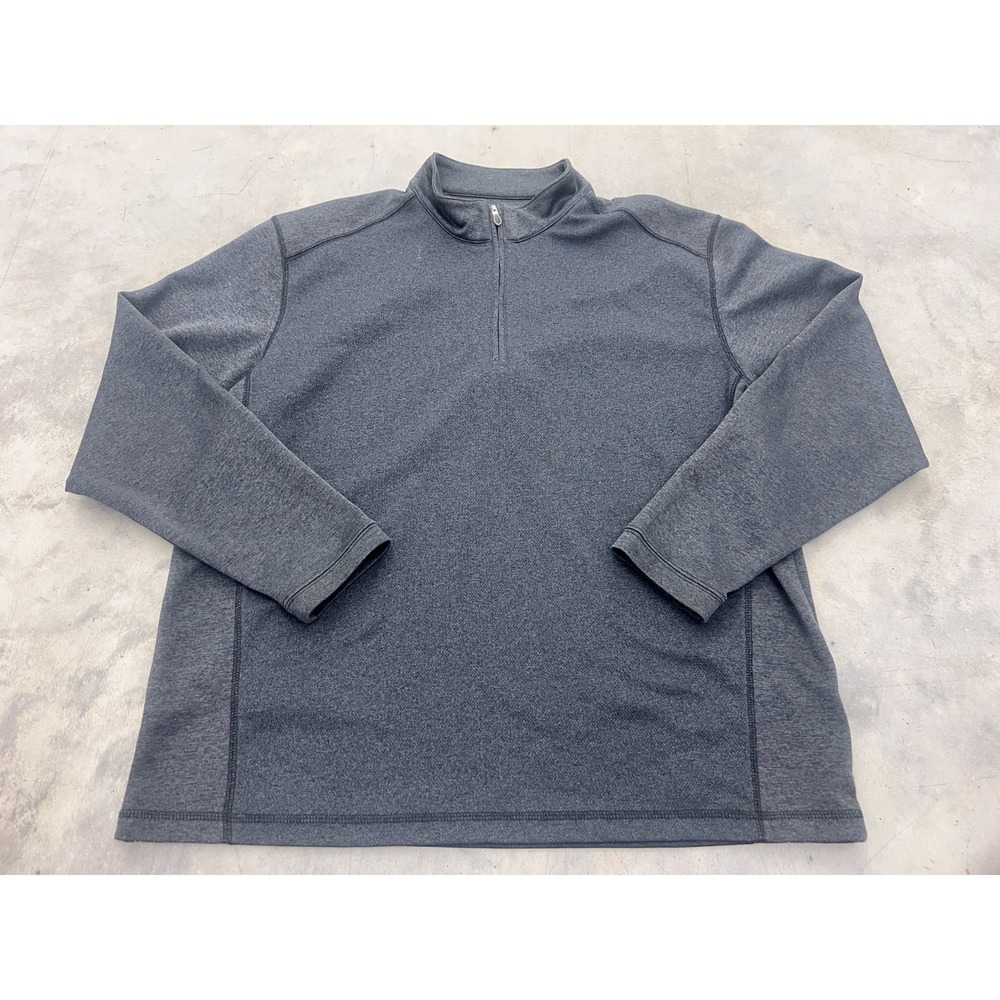 Pebble Beach Sweatshirt Mens XL Charcoal Gray 1/4 Zip Mock Neck Golf Performance